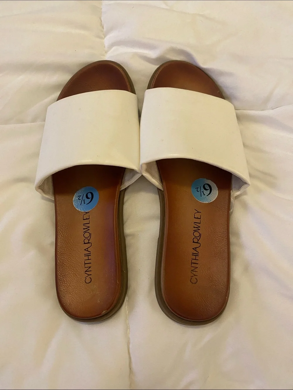 Cynthia Rowley White Slide Sandals